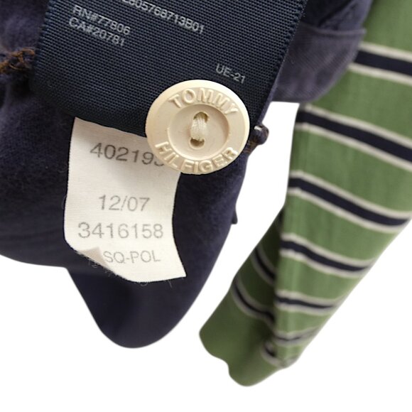 Tommy Hilfiger XL Rugby Polo Shirt Multicolor Patchwork Striped Crest Preppy Y2K - Picture 3 of 8